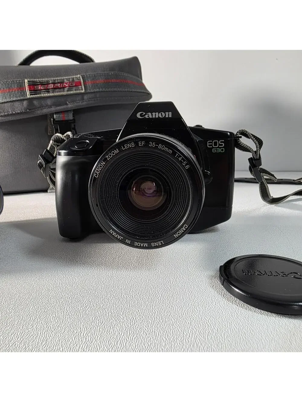 CANON EOS 630 35MM SLR FILM CAMERA + 35-80MM LENS & EXTRAS